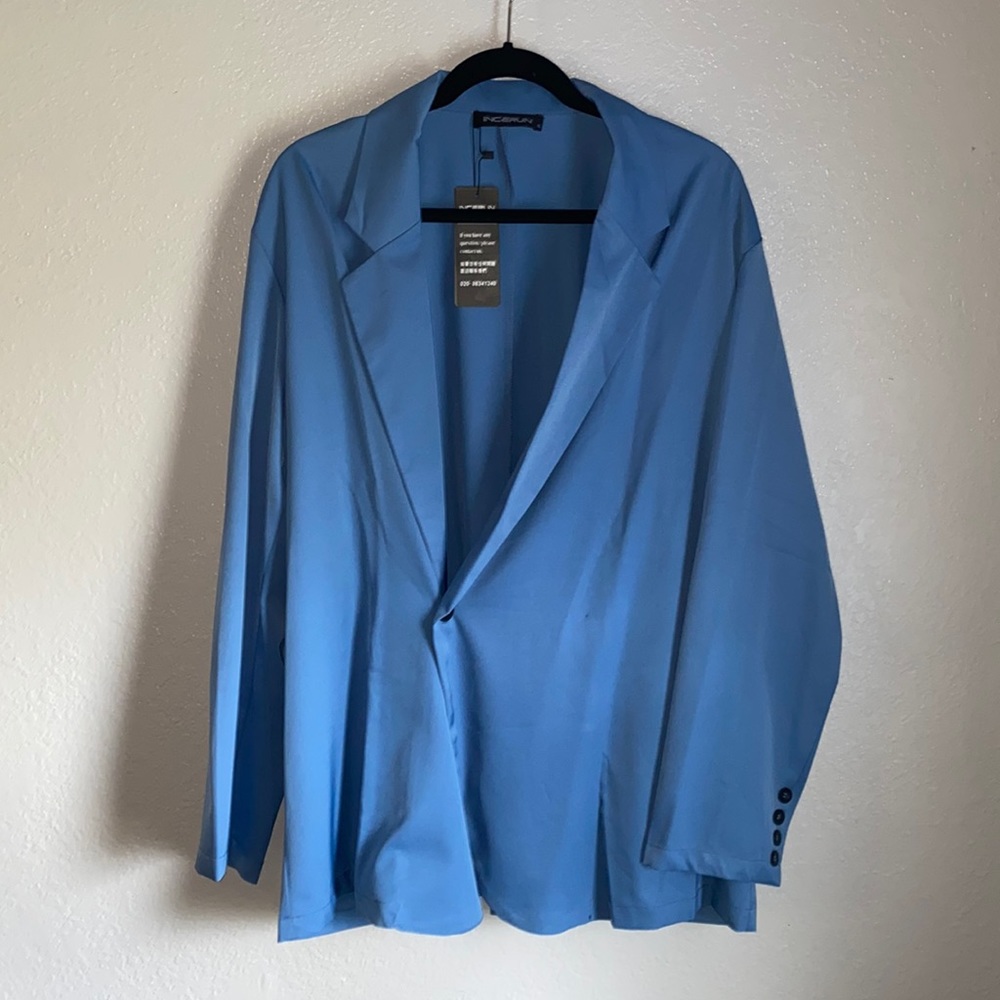 Incerun Blue Lightweight Blazer